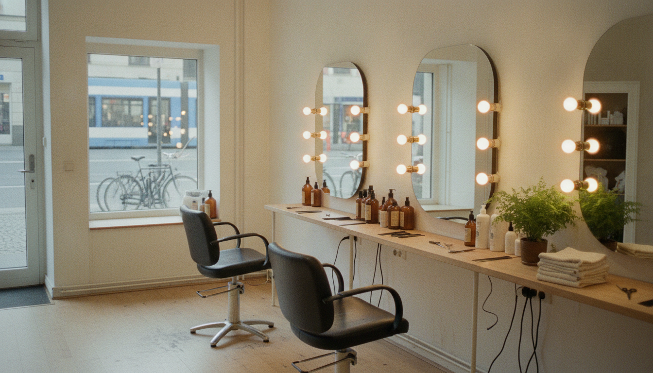 Ein kleiner inhabergeführter Friseursalon vor der Öffnung