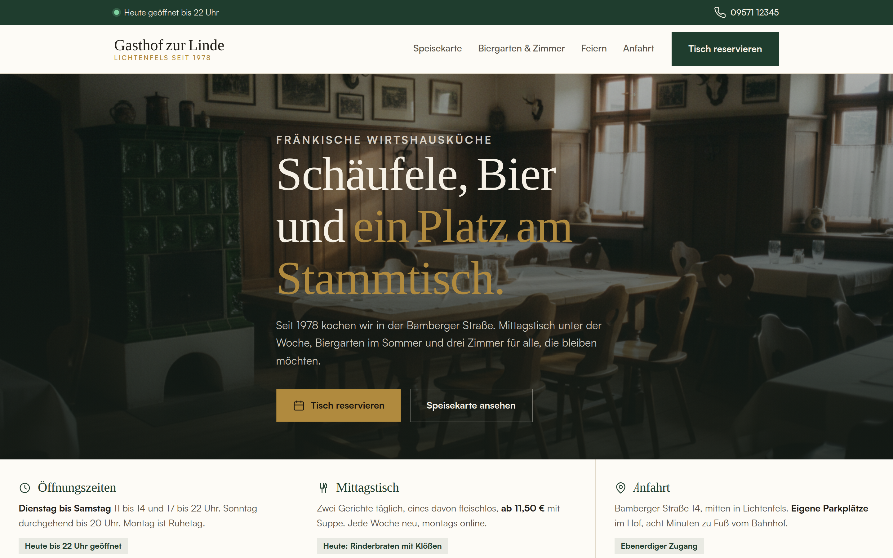Entwurf einer Gasthof-Website am Rechner